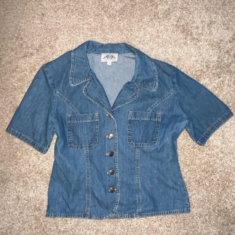 Denim Button-Up Women's Top